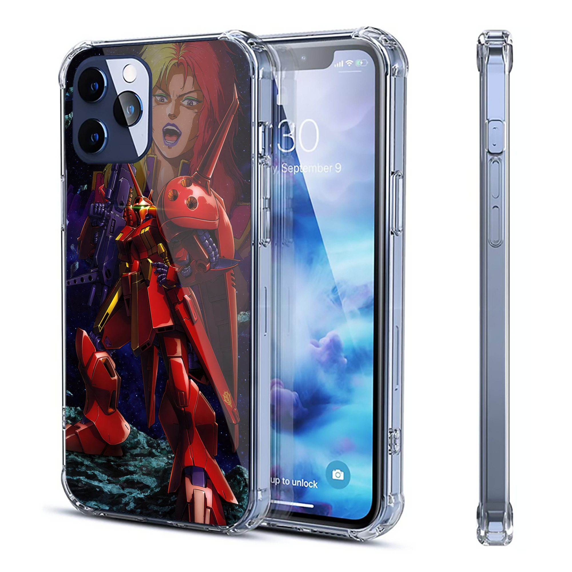 （画像用） 機動戦士ガンダム Mobile Suit Gundam 【iPhone 12シリーズ対応】透明スマホケース（クリアソフトケース）